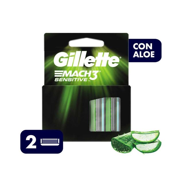 GILLETTE MACH3 SENSITIVE CART X2 HOJ AFE