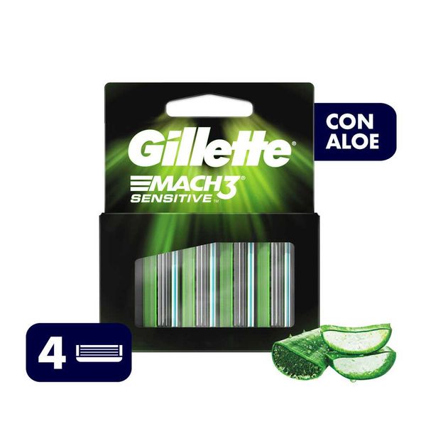 GILLETTE MACH3 SENSITIVE CART X4 HOJ AFE