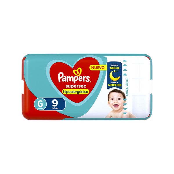 PAMPERS SUPERSEC GDE 9 PAÑ