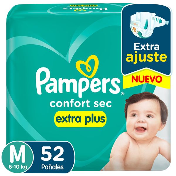 PAMPERS CONFORT SEC POD MED 52 PAÑ