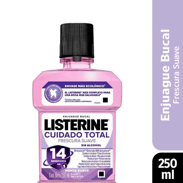 LISTERINE CUIDADO TOT ZERO 250ML ENJ BUC
