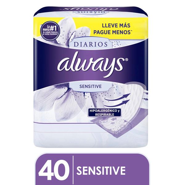 ALWAYS LINERS SENSITIVE 40 PADS PRO DIA